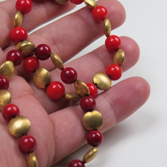 Genuine Coral Sterling Silver18k plated beads Bracelets lot sale 2 pieces - Picture 5 of 5